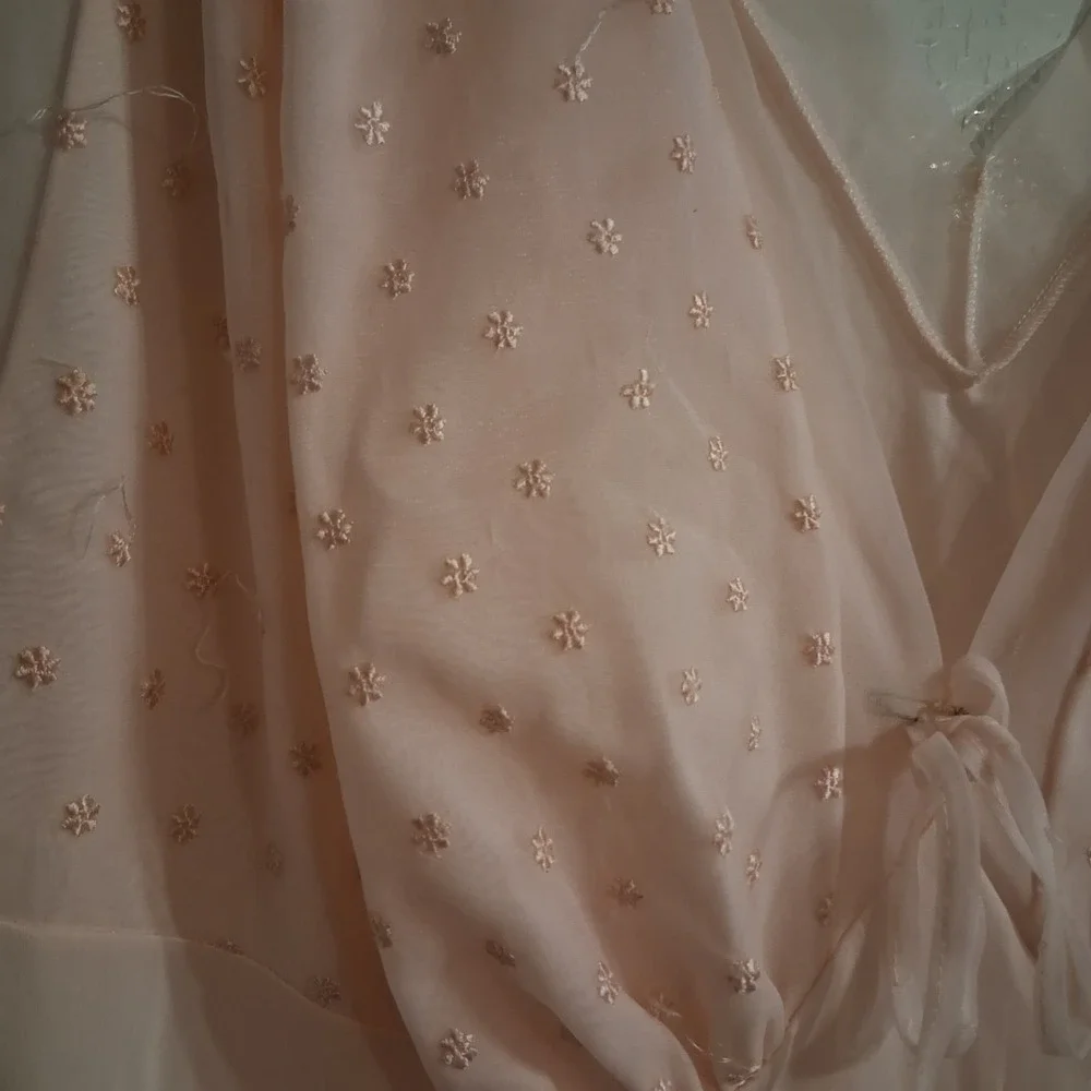 Vintage Silk‎ Peignoir Negligee Pink Nightgown VGVC STUNNING